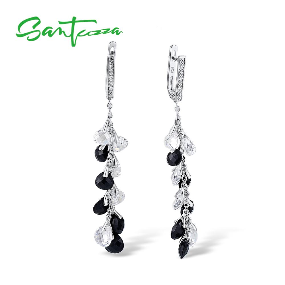 Silver Earrings For Women Sterling Silver Dangle Earrings Long Silver 925 with Cubic Zircon Jewelry