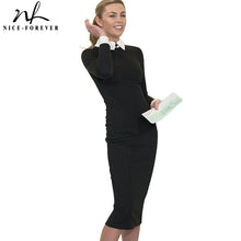 Load image into Gallery viewer, Women Turn-down Collar Fit Vintage Pencil Midi Dress