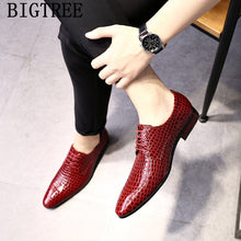 Load image into Gallery viewer, Crocodile Shoes Men Classic Brand Wedding Shoes Men Formal Italian Black Office Shoe For Men