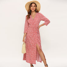 Load image into Gallery viewer, Sexy Polka Dot V Neck Split Party Dress