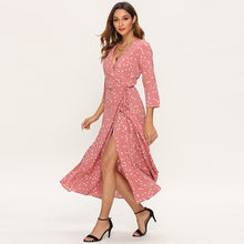Load image into Gallery viewer, Sexy Polka Dot V Neck Split Party Dress
