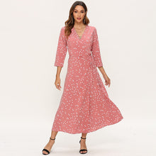 Load image into Gallery viewer, Sexy Polka Dot V Neck Split Party Dress
