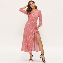Load image into Gallery viewer, Sexy Polka Dot V Neck Split Party Dress