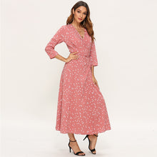 Load image into Gallery viewer, Sexy Polka Dot V Neck Split Party Dress