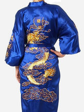Load image into Gallery viewer, Gorgeous Chinese Men&#39;s Satin Silk Embroidery Kimono Bath Robe