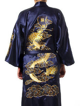 Load image into Gallery viewer, Gorgeous Chinese Men&#39;s Satin Silk Embroidery Kimono Bath Robe
