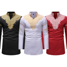 Load image into Gallery viewer, Print Embroidery Full Sleeve Tops Shirt for Man African Traditional