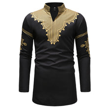 Load image into Gallery viewer, Print Embroidery Full Sleeve Tops Shirt for Man African Traditional