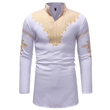 Load image into Gallery viewer, Print Embroidery Full Sleeve Tops Shirt for Man African Traditional