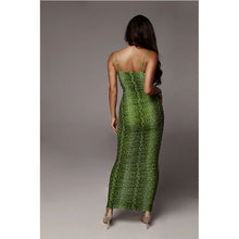 Load image into Gallery viewer, Sexy Leopard Print Snake Skin Backless Elegant See Through Evening Party Dresses