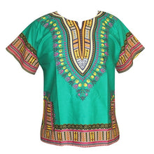 Load image into Gallery viewer, Unisex Cotton Dashiki Mens Women African T-Shirt Top Traditional Tribal Ethnic Succunct Hippie Top