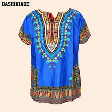 Load image into Gallery viewer, Unisex Cotton Dashiki Mens Women African T-Shirt Top Traditional Tribal Ethnic Succunct Hippie Top