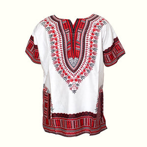 Unisex Cotton Dashiki Mens Women African T-Shirt Top Traditional Tribal Ethnic Succunct Hippie Top