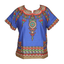 Load image into Gallery viewer, Unisex Cotton Dashiki Mens Women African T-Shirt Top Traditional Tribal Ethnic Succunct Hippie Top