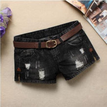 Load image into Gallery viewer, Autumn Denim Shorts For Women Sexy Mini Shorts Women&#39;S Rivet Holes Jeans Low Waist Shorts Without Belt Ripped Denim Short J2305