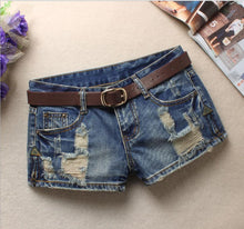 Load image into Gallery viewer, Autumn Denim Shorts For Women Sexy Mini Shorts Women&#39;S Rivet Holes Jeans Low Waist Shorts Without Belt Ripped Denim Short J2305