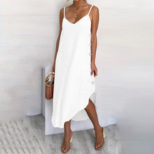 Load image into Gallery viewer, Straps Casual V neck Sleeveless Women Summer Dress