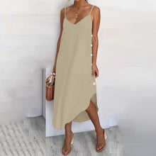 Load image into Gallery viewer, Straps Casual V neck Sleeveless Women Summer Dress