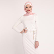 Load image into Gallery viewer, Muslim Plain Thick Bodycon Slim Dress Stretch Long Maxi Kaftan Women Pencil Robe Dress Islamic Dubai Arab Jilbab Sheath Dress