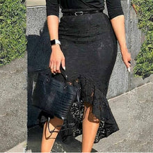 Load image into Gallery viewer, Women Black Lace Skirt High Waist Classy Elegant