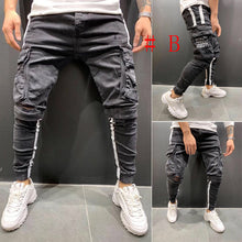 Load image into Gallery viewer, Men Skinny Ripped Destroyed Frayed Slim Fit  Denim Pants Jeans