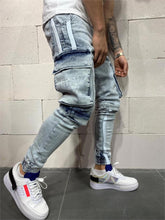 Load image into Gallery viewer, Men Skinny Ripped Destroyed Frayed Slim Fit  Denim Pants Jeans