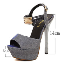 Load image into Gallery viewer, women&#39;s shoes high heels platform heel sandals sexy peep toes in heels