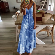 Load image into Gallery viewer, Women Vintage Floral Sleeveless Long Maxi Summer Beachwear Women Dress