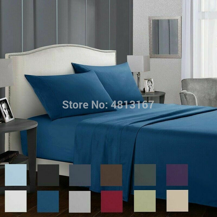 Soft Microfiber Bed Sheet Set 1800 Count 3/4 Piece Luxury Egyptian Sheets Flat & Fitted Sheet pillowcase Deep Pocket