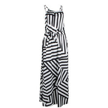 Load image into Gallery viewer, Striped Summer Maxi Long Sleeveless Women Beach Dress