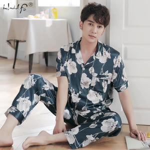 Unisex Silk Soft Long sleeve Sleepwear Sets for Men and Women Beautiful