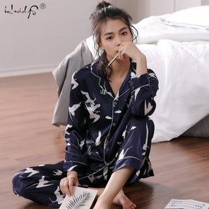 Unisex Silk Soft Long sleeve Sleepwear Sets for Men and Women Beautiful