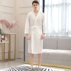 Kimono Sexy Men Summer Waffle Bathrobe and Lounge Wear