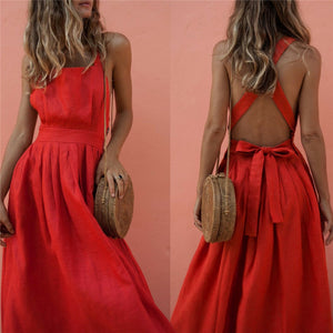 Backless Long Maxi Party Beachwear Sundress for Women