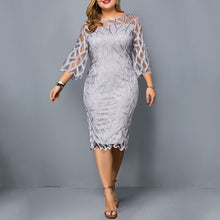 Load image into Gallery viewer, Women Transparent Sleeve Autumn Knee Length Party Women Dress