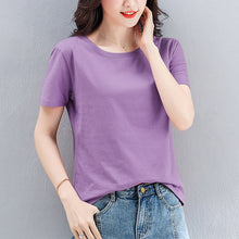 Load image into Gallery viewer, Womens Cotton T Shirts Half Sleeve Autumn O-Neck Striped Female T-Shirt Women Casual Basic Tops