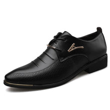 Load image into Gallery viewer, REETENE Men&#39;S Leather Formal Shoes Lace Up Dress Shoes Oxfords Fashion Retro Shoes Elegant Work Footwear Men Dress Shoes