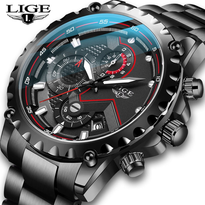 Men Watches Top Luxury Brand Fashion Sport Waterproof Chronograph Stainless Steel Wristwatch