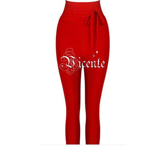 HOT 2020 Bandage Pant Fashion Celebrity Pant Lace Up High Waist Celebrity Party Leggings Bandage Pants