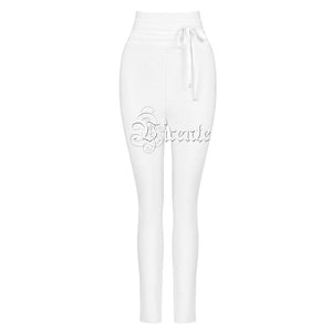 HOT 2020 Bandage Pant Fashion Celebrity Pant Lace Up High Waist Celebrity Party Leggings Bandage Pants