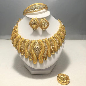 Jewelry Sets for Women Gold Color Ethiopian Pendant Necklaces Earrings Middle Eastern Arab African Wedding Jewelry