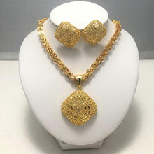 Load image into Gallery viewer, Jewelry Sets for Women Gold Color Ethiopian Pendant Necklaces Earrings Middle Eastern Arab African Wedding Jewelry