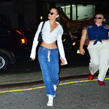 Load image into Gallery viewer, V neck Backless Tops wild Long Sleeve Elegant Crop Tops