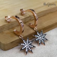 Load image into Gallery viewer, Black Love Tag New Stylish Silver Earrings