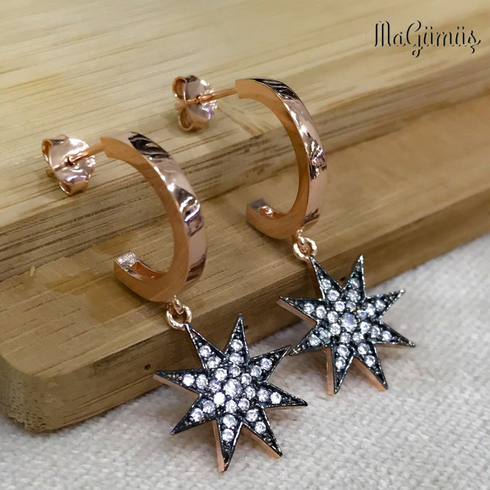 Black Love Tag New Stylish Silver Earrings