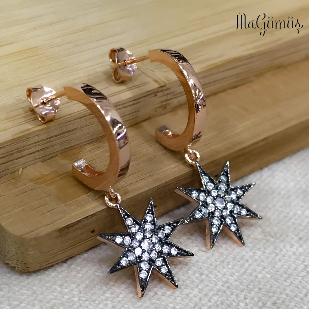 Black Love Tag New Stylish Silver Earrings