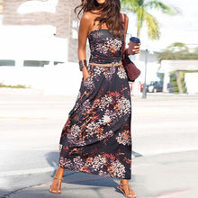 Load image into Gallery viewer, Summer Beach Sexy Bandeau Holiday Off Shoulder Long Maxi Dresses