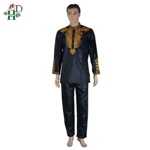 Dashiki mens top pant set 2 pieces outfit set African men clothes 2019 riche african clothing for men dashiki shirt with trouser