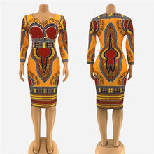 Load image into Gallery viewer, Upscale Women Dashiki Print Ethnic Fashion V-neck Dress Robe Party