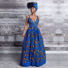 Load image into Gallery viewer, Summer African Dresses for Women 2020 News Fashion Robe Long Dress Floral Print Bazin Vestidos Dashiki Party African Clothes